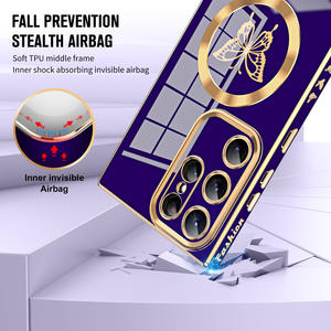 Accesorios de lujo para teléfono móvil, <span class=keywords><strong>funda</strong></span> trasera magnética, Fundas para Samsung Galaxy S24 S23 Plus S22 <span class=keywords><strong>S21</strong></span> <span class=keywords><strong>Ultra</strong></span>, <span class=keywords><strong>funda</strong></span> para teléfono - Product Image 4