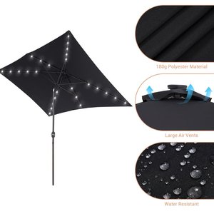 Vente en gros 3m <span class=keywords><strong>de</strong></span> <span class=keywords><strong>table</strong></span> d'extérieur <span class=keywords><strong>rectangulaire</strong></span> personnalisée noire <span class=keywords><strong>parasol</strong></span> <span class=keywords><strong>de</strong></span> marché <span class=keywords><strong>de</strong></span> jardin pour café <span class=keywords><strong>parasol</strong></span> commercial <span class=keywords><strong>de</strong></span> patio avec lumières solaires - Product Image 5