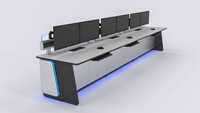 LEIENTE Console de contrôle modulaire incurvée personnalisée pour salle de contrôle de sécurité CCTV, poste d'opérateur de circulation et de dispatchage pour centres commerciaux et hôtels