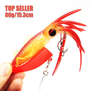 Meilleures ventes, <span class=keywords><strong>leurre</strong></span> souple de 80g, 15,3 cm, calmar, poulpe, appât de pêche, appât de pêche artificiel, queue longue, pêche en haute mer, <span class=keywords><strong>leurre</strong></span> de traîne - Product Image 1