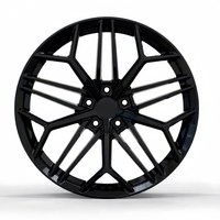 Rines de Aleación HZH Negros Brillantes con Diseño Multirradio y Fluido Cruzado, de 19, 20, 21 y 22 Pulgadas, 5x112, 5x114.3, 5x120, Compatibles con Arteon y Clase E