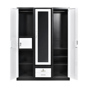 Meubles de maison, <span class=keywords><strong>armoire</strong></span> en métal de couleur noir et blanc, <span class=keywords><strong>armoire</strong></span> d'étudiant, meubles de salon, <span class=keywords><strong>2</strong></span> <span class=keywords><strong>portes</strong></span>, <span class=keywords><strong>armoire</strong></span> en métal - Product Image 3