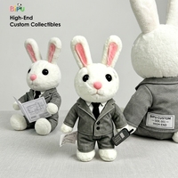 Peluche Lapin d'Affaires Personnalisée de Haute Qualité, Super Douce, Pondérée, Rembourrée en Coton PP Sûr, Fabricant OEM ODM, Marque BIPU, pour Fêtes