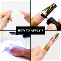 Formes d'extension d'ongles en acrylique avec logo personnalisé, 500 pièces, auto-adhésives, pour gel constructeur, double usage