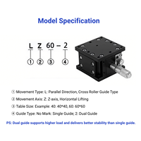 Plateforme de levage verticale de précision à axe Z, table de réglage optique manuelle linéaire LZ40 LZ60 LZ80 LZ90
