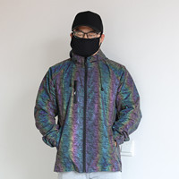 Nouvelle conception de vestes unisexes durables, coupe-vent, haute visibilité, à rayures zébrées arc-en-ciel réfléchissantes pour la randonnée en plein air, le sport, le hip-hop et les soirées