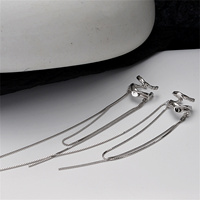 FUAMAY joyería de moda 925 plata esterlina Micro borla oreja brazalete mujer nicho diseño circón largo borla brazalete pendiente