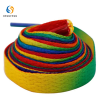 Lacets plats en polyester dégradé arc-en-ciel, lacets colorés pour baskets, vente en gros