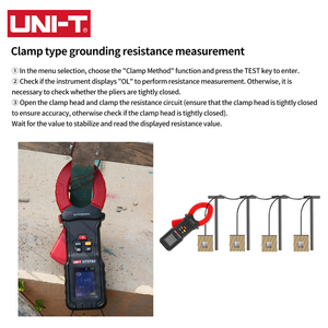 Medidor de Resistencia a Tierra Digital LCD UNI-T UT278B UT278C UT278D, Probador de Resistencia de Tierra, Voltaje de Tierra, Corriente de Carga L78 - Product Image 3