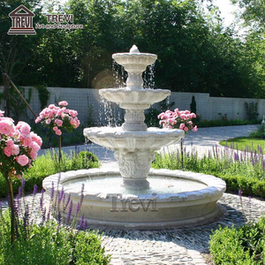 Fontaine d'eau en marbre à <span class=keywords><strong>3</strong></span> niveaux, design simple et classique, pierre naturelle, Park Center Antique - Product Image 1