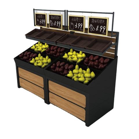 2 Tier Fruit And Vegetable Produce Display Rack Shelves/fruit Bin ...
