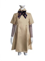 Kit de Costume Cosplay MeGAN avec Nœud Papillon et Manches, Tenue de Film et de Télévision, Robe Réplique pour Halloween et Carnaval, Idéal pour Jeu de Rôle