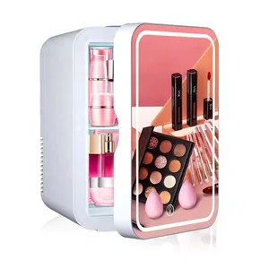 Красота, мини холодильник, который работает на розовый Портативный Малый макияж холодильники для косметики 12v