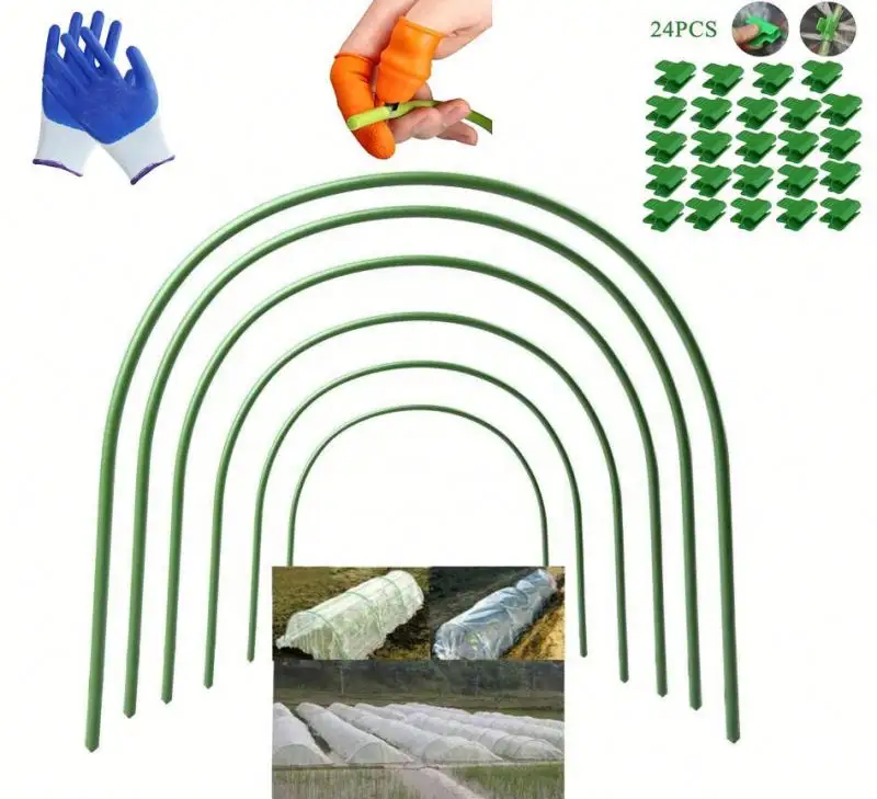 Greenhouse Hoops Clips for Plant Cover Support Portable Plastic Garden Hoops Grow Tunnel Support Frame for Garden Fabric