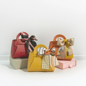 Hot Sale DIY Leather Foldable <b>Mini</b> Handbag Candy Gift <b>Box</b> and Sugar Basket with Bowknot for Jewelry Packaging Guest <b>Storage</b> - Product Image 1