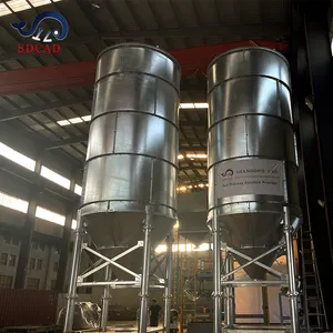 SDCAD 100T Bolted Type Cement Silo with Pneumatic Arch and Dust Collector Bolted Galvanized silo