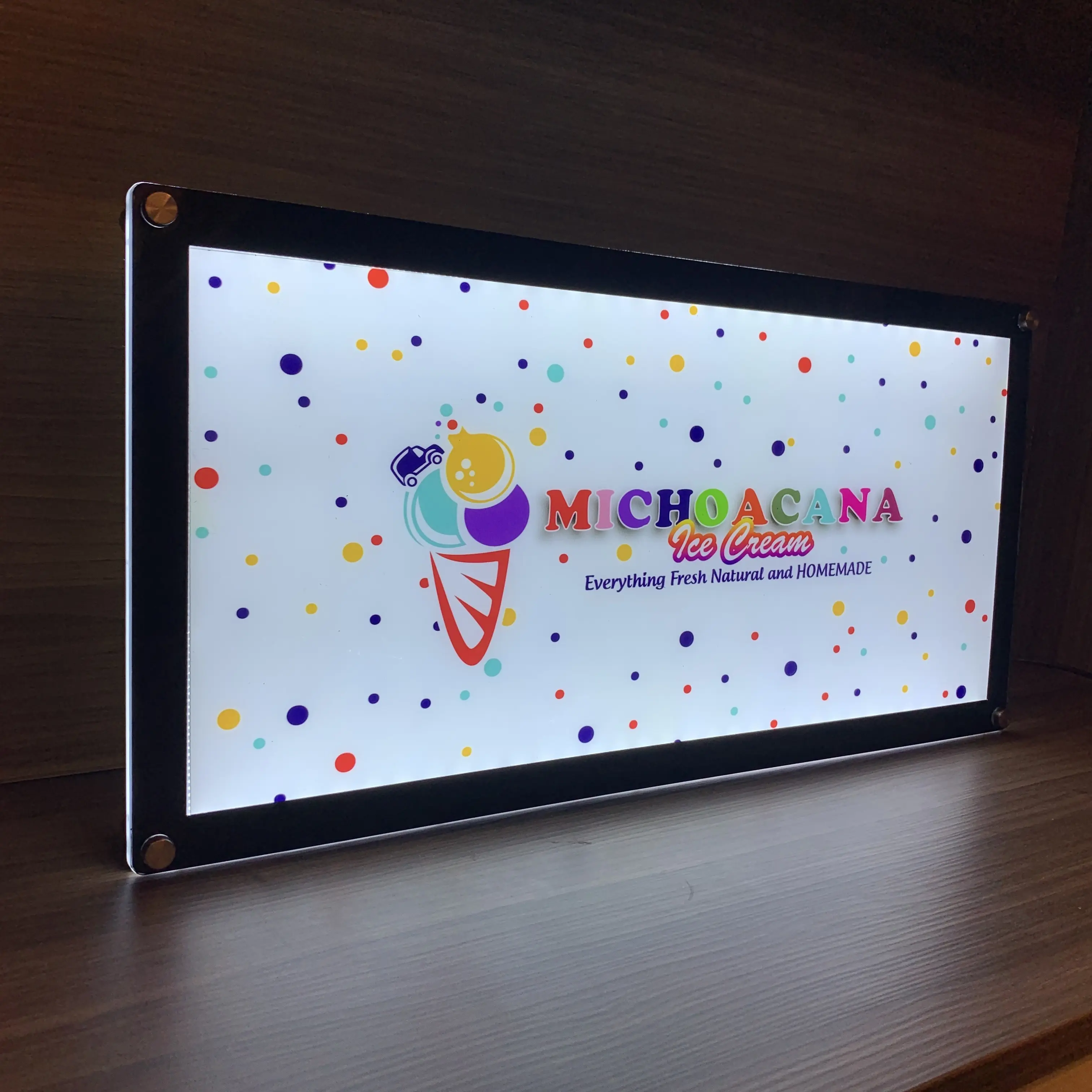 Support Custom Acrylic Material Wall-mounted Easy Installation Led Crystal Light Box For Bar Hotel Clubhouse