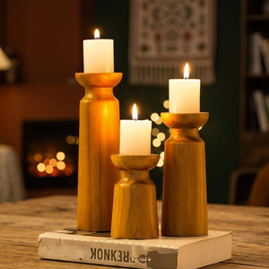 Porte-bougie en bois Dwax - Mariages, Saint-Valentin, décoration de la maison, design moderne de haute qualité, forme élégante, résistant à la chaleur - Product Image 3