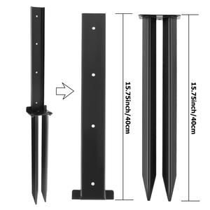 Kit de réparation de poteaux de clôture transfrontalière, fixateur robuste, piquet d'ancrage au <span class=keywords><strong>sol</strong></span> noir pour la réparation de poteaux de portail et de boîtes aux lettres - Product Image 2