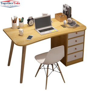 Muebles de Oficina en Casa de Madera, Escritorio de Estudio Simple y Duradero, Escritorio de Computadora Multiusos con Almacenamiento y Cajones - Product Image 4