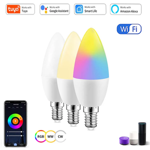 Ampoule LED intelligente Tuya WIFI E14, ampoule bougie RGB à intensité variable, commande vocale, fonctionne avec Alexa Google Home, 1/2/4 pièces - Product Image 3