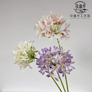 Agapanthus Artificial <b>Flower</b> <b>Single</b> Branch Silk High Simulation Wedding Home Decor - Product Image 2