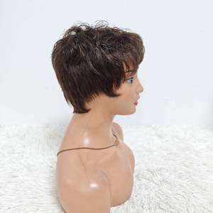 Letsfly $13 Promotion No Lace Machine Made Short Cut Hair with Bang <b>Wig</b> 100% Natural Hair Short Cut <b>Pixie</b> <b>Wigs</b> Wholesale Factory - Product Image 6