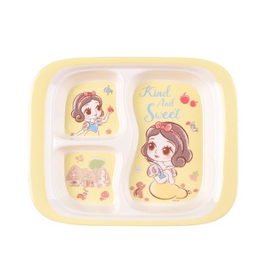 Assiette divisée Disney à 3 sections Vaisselle bébé pour enfants <span class=keywords><strong>Plat</strong></span> et assiette en mélamine pour salle à manger Vaisselle pour enfants - Product Image 1