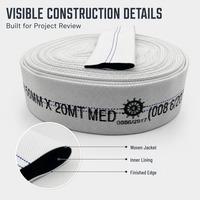 Tuyau d'incendie simple en polyester doublé PVC orange pour distribution d'eau par hydrant et pompe avec raccord