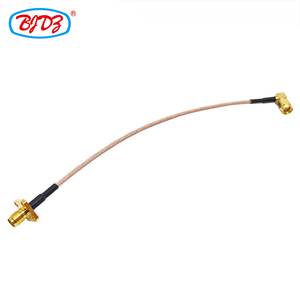 Nhà Máy Giá RP SMA nam cắm 90 độ góc bên phải để SMA nữ Jack Bảng điều khiển gắn kết cho rg316 Pigtail Jumper cáp mở rộng - Product Image 4