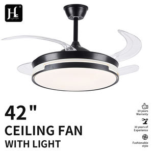 Ventilateur de plafond LED intégré moderne et simple, corps en fer avec moteur CC, ventilateur de plafond invisible pour salle à manger et chambre à coucher - Product Image 3