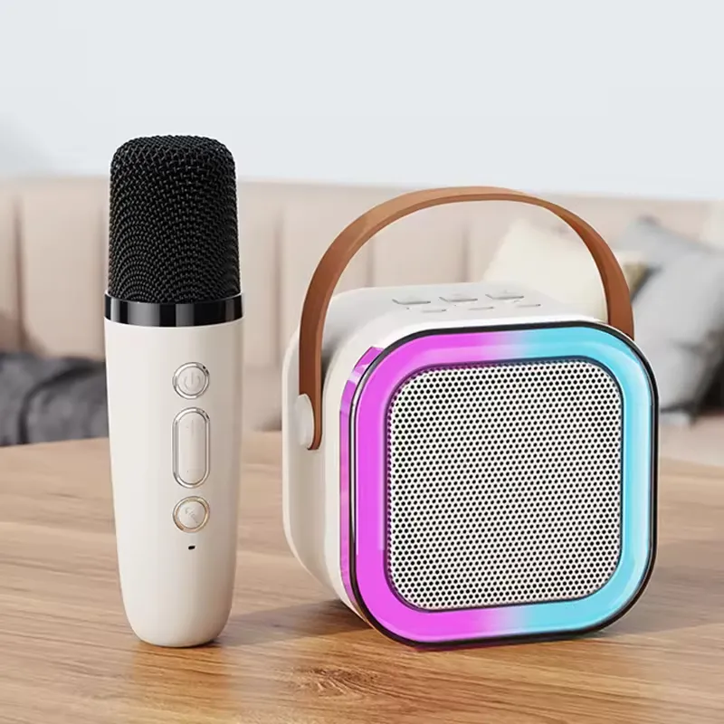 Promotion en gros barre de son active Bocinas Bluetooth LED haut-parleur karaoké disco rechargeable coloré avec microphone sans fil