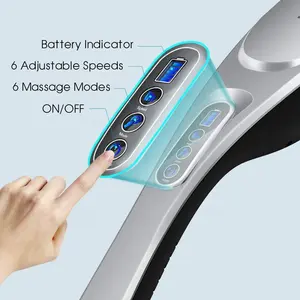 6 Interchangeable Nodes Electric Cordless Body Massager Portable Back Handheld Massager