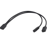 Cable adaptador hembra tipo C a doble hembra tipo C de 30 cm |   Hub USB C |   Salida de Corriente Continua |   Divisor de 5V 3A 15W |   Carga dos dispositivos |   Sin Datos