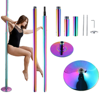 Poteau de danse en acier réglable de 45mm statique et filature pour Home Studio Club & Gym Logo personnalisé Excellent pour une utilisation corporelle