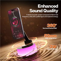 Support multifonctionnel 3-en-1 pour téléphone/tablette 5.4 avec haut-parleur RGB sans fil et microphone intégré pour appels téléphoniques en plastique