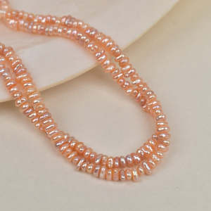 สร้อยคอมุกน้ำจืดแท้ทรงบาร็อคขนาด 4-5 มม. 1255 เม็ด ร้อยแบบไม่เรียบร้อย วัสดุทำเครื่องประดับมุกเม็ดเล็กสวยงาม - Product Image 2