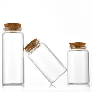 Glass Cork 150ml Wide Mouth 50ml 100ml 250ml 500ml Short Glass Jars with Lids