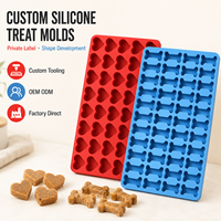 Moule à friandises pour chien en silicone personnalisé, forme d'os et de cœur, plateau de cuisson pour biscuits pour animaux de compagnie, fabricant OEM ODM, étiquette privée, vente en gros