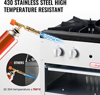 Cuisinière à gaz commerciale à brûleur simple/double, propane/gaz naturel, en acier inoxydable, 80 000 BTU, avec armoire pour restaurant et école