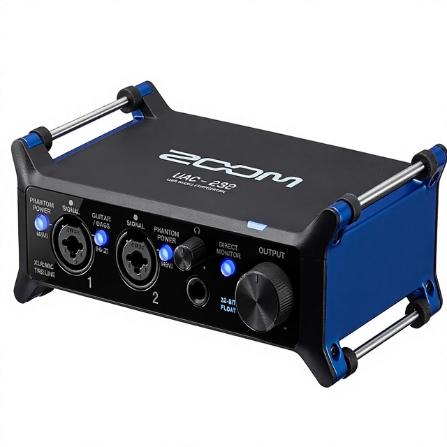 Zoom UAC-232 32-Bit Float Audio Interface Music Streaming 2 XLR/TRS Combo Inputs Headphone Output 192kHz Sample Rate Made China