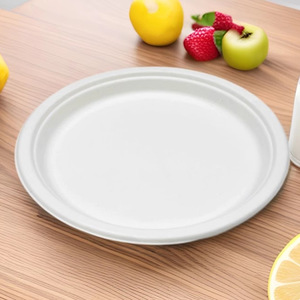 Assiettes jetables écologiques en bagasse de 6, 7, 8, 9, 10 pouces – Alternative durable aux assiettes en plastique et en papier – Vaisselle - Product Image 2