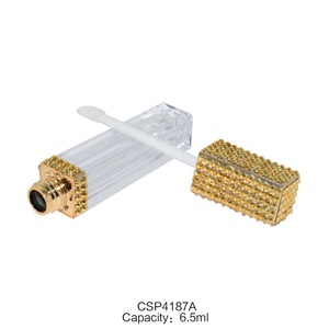 Tube de brillant à lèvres carré transparent doré de 6,5 ml, étiquette privée, tube de brillant à lèvres vide personnalisé, conteneur de brillant à lèvres - Product Image 2