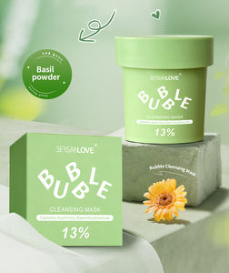 OEM Private Label Heiliges Basilikum Kräuter-Schlammmaske Sprudelnde Gesichtsmaske Kohlensäurehaltiges Wasser Feuchtigkeitsspender für Alle Hauttypen - Product Image 2