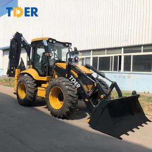 TDER Backhoe Loader Kompak Baru Pabrikan Profesional Front End Loader Harga Rendah dengan Excavator Mini Retroexcavator Cangkul Belakang