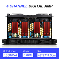 Amplificador Clase D DZ1300 de 1300W, 4 Canales, Sistema de Sonido Profesional para Karaoke, Amplificador de Potencia Digital 1U, Receptores y Amplificadores