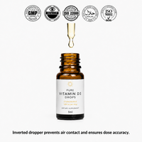 Gouttes de Vitamine D3K2 OEM pour Enfants et Adultes, All-trans MK-7 pour le Soutien de la Croissance Osseuse, Supplément Liquide Oral 400UI, Fabriqué en Usine GMP