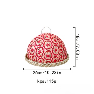 Piatto di frutta lavorato a mano e cesto di pane a prova di insetti per tavolo da pranzo per servire cibo - Product Image 6