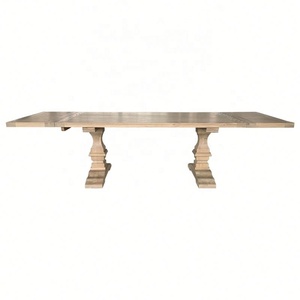 Bộ bàn ăn gỗ sồi nguyên khối kiểu nông trại Pháp cổ điển sang trọng HL704-300, hình chữ nhật, có thể kéo dài, 8 chỗ ngồi - Product Image 4