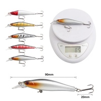 Populaire appât artificiel 56 pièces de Minnow 8 types Dur Appâts Balançoire carpe appâts de natation